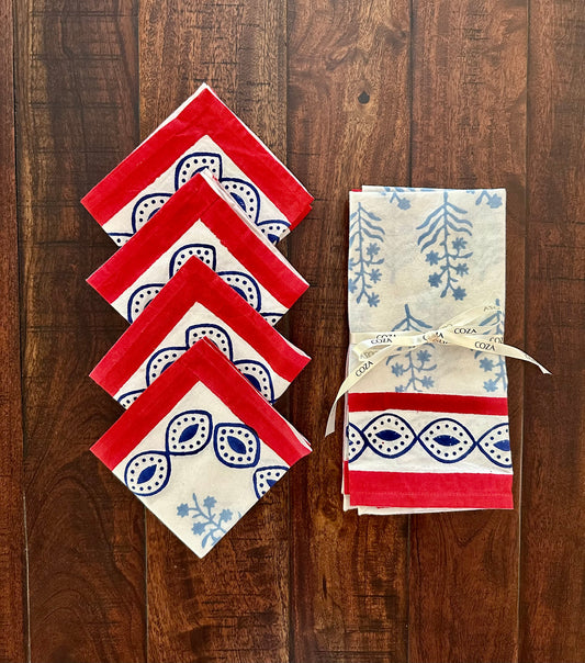 Oxford Red Dinner & Cocktail Napkin Bundle