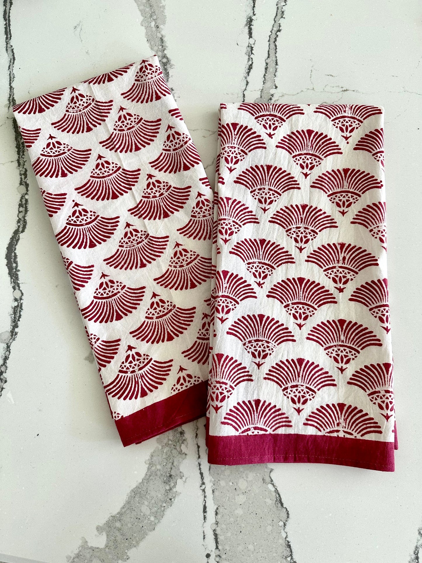 Fanfare Maroon Tea Towels (2)