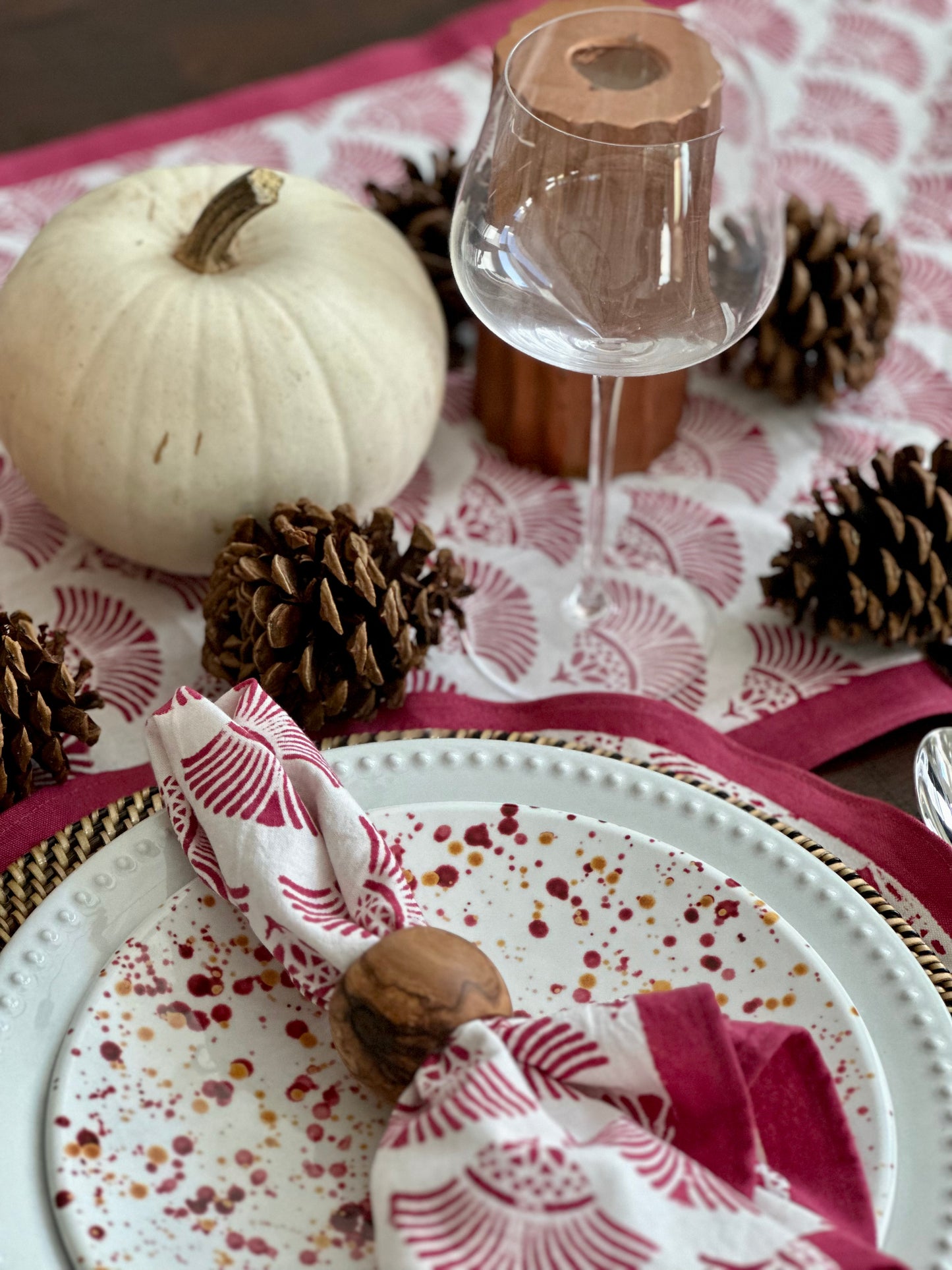 Fanfare Maroon Table Runner