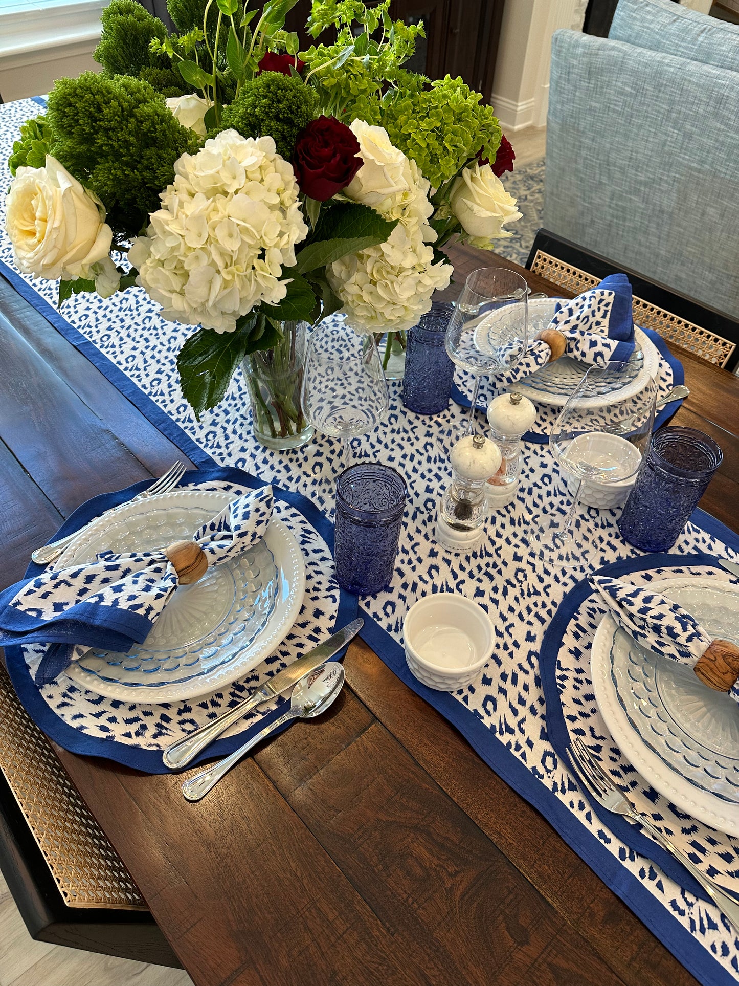 Roar Blue Table Runner